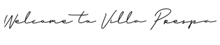 handwritten welcome to villa prespa